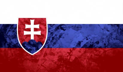 Slovakia grunge, old, scratched style flag