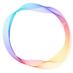 Design elements. Wave of many purple lines circle ring. Abstract vertical wavy stripes on white background isolated. Vector illustration EPS 10. Colourful waves with lines created using Blend Tool