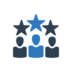 Customer feedback and rating testimonial icon