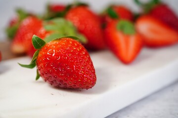 Fresh Strawberries still life, selective focus