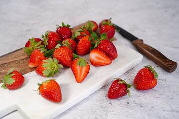 Fresh Strawberries still life, selective focus