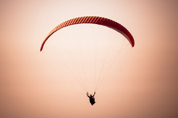 Paraglider flying on Oludeniz beach in Fethiye, Mugla, Travel destination. Summer and holiday...