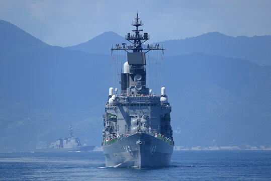 Kyoto, Japan - July 25, 2014:Japan Maritime Self-Defense Force JS Shirane (DDH-143), Shirane-class destroyer.