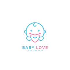 Baby Love Logo Symbol Design Template Flat Style Vector
