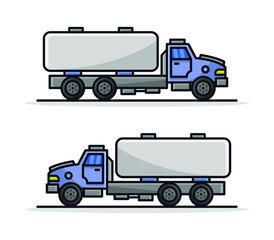 Cartoon illustrated tank truck