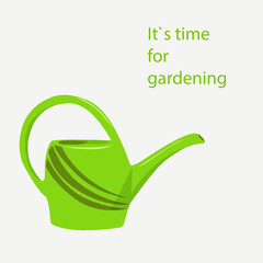 Obraz premium Green watering can and phrase 