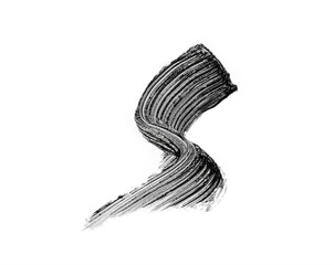 Black mascara brush strokes isolated on white	