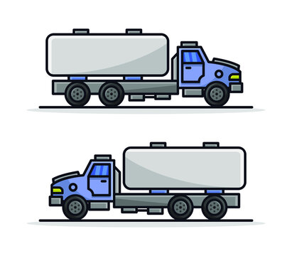 Cartoon illustrated tank truck