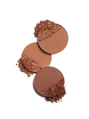 Crushed eyeshadow isolated on white