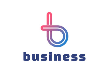 Letter b creative line art logo 