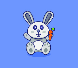 Cartoon illustrated rabbit