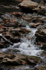 water flowing over rocks