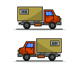 Cartoon illustrated truck