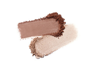 Crushed eyeshadow isolated on white