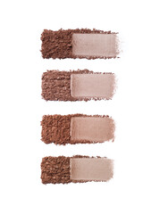 Crushed eyeshadow isolated on white