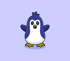 Cartoon illustrated penguin