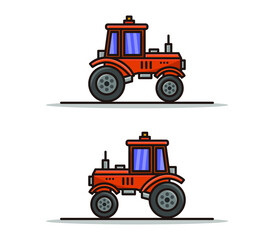 Cartoon illustrated tractor