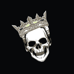 skull and crossbones with a crown
