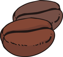 コーヒー豆　豆　コーヒー　ブラック　アイコン　イラスト　カフェ　挿絵