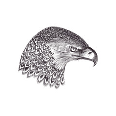 Fototapeta premium eagle head isolated on white