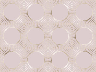 Elegant seamless pattern with gold  rattan weaving square tiles.