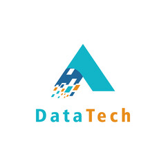 data digital tech logo vector. fast motion tech icon illustration