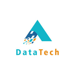 data digital tech logo vector. fast motion tech icon illustration
