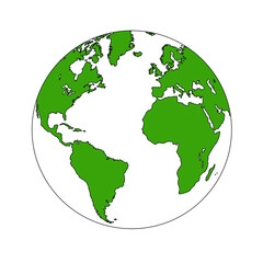 Globes of Earth. Realistic world map in globe shape with. Earth Map, isolated on white background. Globes web icon vector.