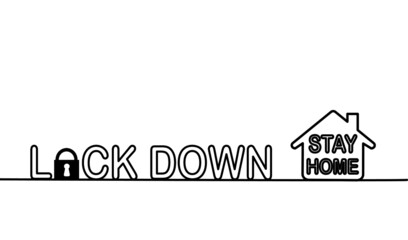 Icon coronavirus lockdown symbol stayhome. Coronavirus pandemic puts countries on lockdown. Lockdown concept for virus outbreak