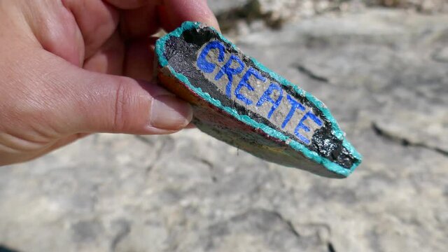 Kindness rock with encouraging message Create Love
