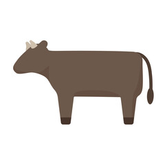 シンプルでかわいい肉牛のイラスト フラット