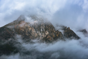 Cloudy mountains in the early morning