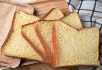 The slices of the homemade bread