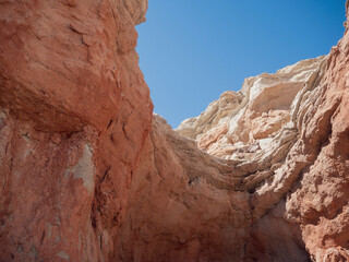 Worm's-eye view of Red Cliff in Red Rock Canyon State Park