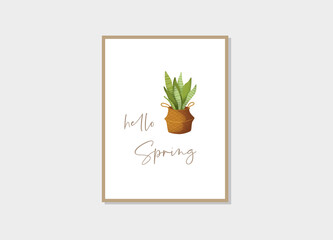 Spring illustration for greeting card, poster, social media, banners, gallery wall, stickers, tags, interior decoration, invitation, card and other stationery.