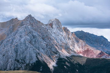 Fototapeta premium Aerial photography of basaltic mountains and clouds along the Yunnan-Tibet route