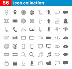 collection of smartphone interface icons, vector