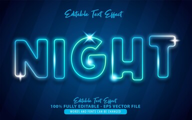 blue gradient neon style editable text effect Premium Vector