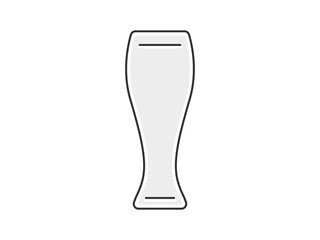 空のビアグラスのイラスト