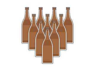 ビール瓶の空き瓶のイラスト Wall Mural Wallpaper Murals R Design