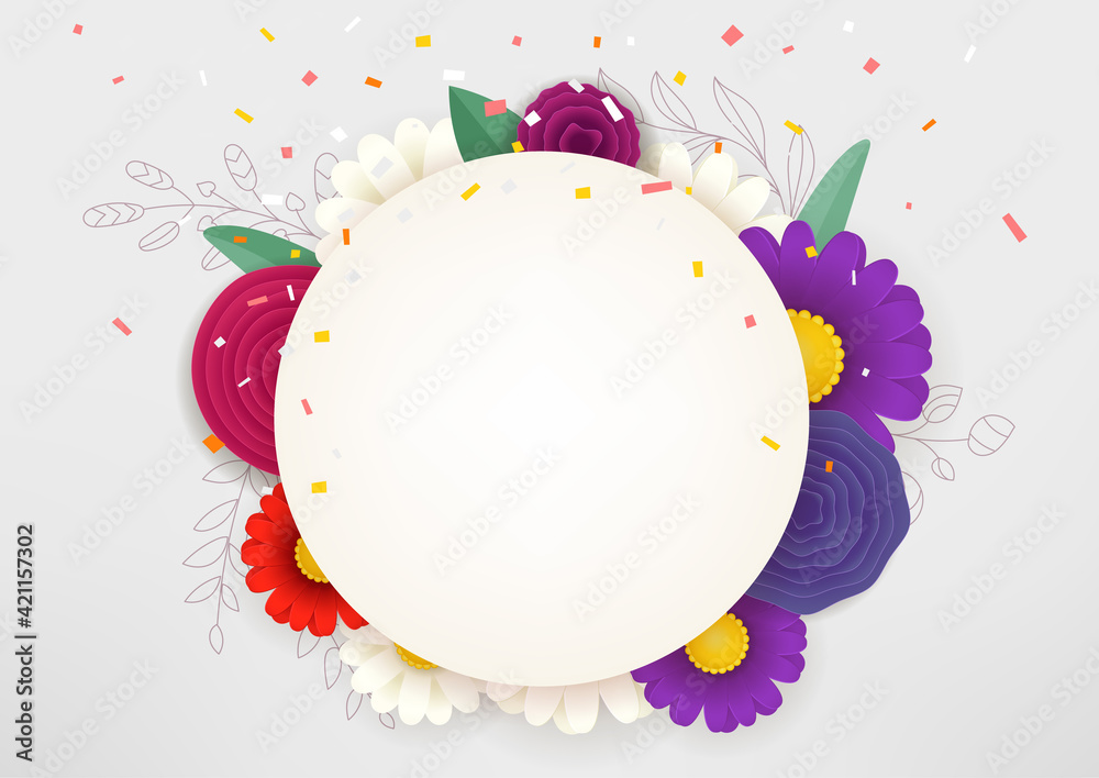 Poster empty circle frame sale vector concept