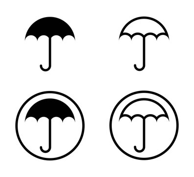 umbrella icon, outlined vector pictogram