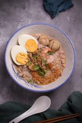 Tom Yum Noodles with Shrimp and Egg