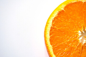Orange close-up on a white background