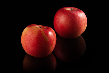 Fototapeta na wymiar Two ripe red apples