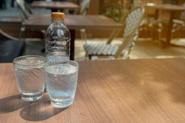 Glass water tableware texture background