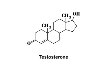 Formula of chemical structure of Testosterone .Vector EPS 10.