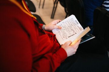 person reading a book