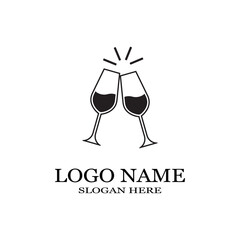 wine glass icon vector illustration template