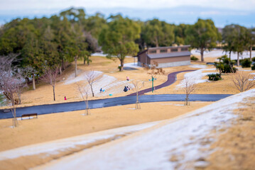ミニチュアな雪の公園